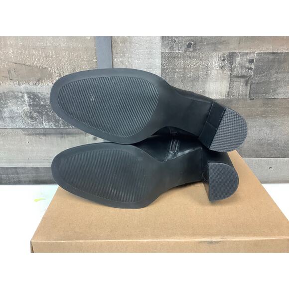 Steve Madden Women's 7.5M Black Leather Jozie Ankle Bootie Block Heels LM3-15 - Picture 9 of 10